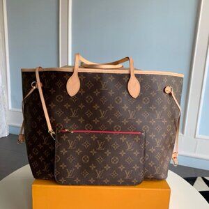 Louis Vuitton NEVERFULL MM Monogram  with Pouch